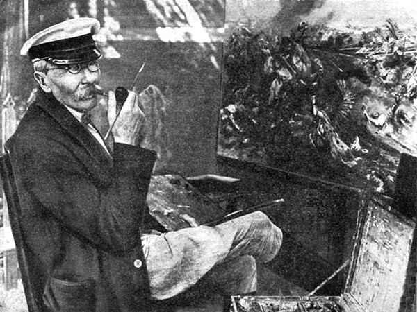 Художник Микола Самокиш був головним баталістом Імперії, у радянські часи малював походи Першої кінної армії, але і від допомоги бандерівців не відмовився. Фото 1930-х років
